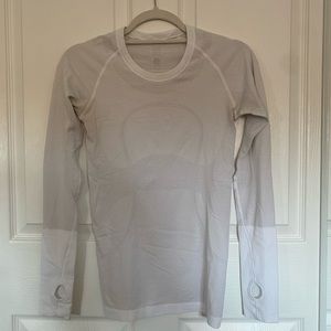 LULULEMON White Swiftly Tech Long Sleeved Shirt